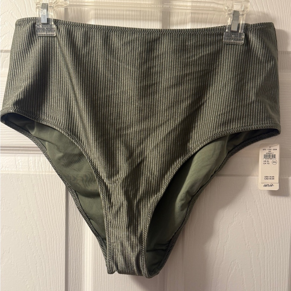 Aerie Olive “High Rise Cheeky” Bikini Bottom